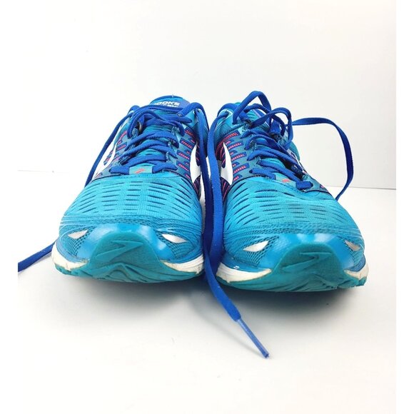 BROOKS TRANSCEND 5‎ WOMEN BLUE PINK WHITE - Size 10 - Picture 5 of 8
